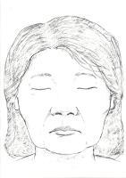 大川市大字弓網の筑後川で発見された女性の似顔絵