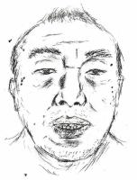 福岡市博多区新和町で発見された男性の似顔絵