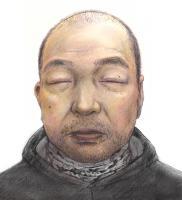 北九州市門司区太刀浦海岸沖で発見された男性の似顔絵