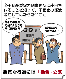 不動産が暴力団事務所に使用されることを知って、不動産の譲渡等をしてはならないこと
