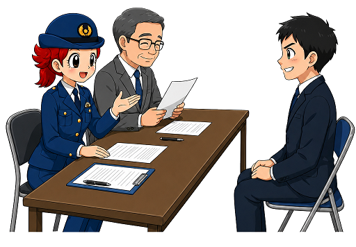 面接するたかちゃん