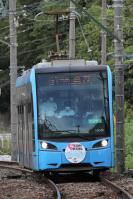 楠橋駅へ到着する5004号