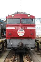 門司機関区でマーク取り付けを終えた1015号