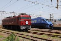 883系ソニックと並んだED761019号