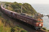 夕陽を浴びて西方海岸をゆく406号