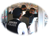 鉄道事業者と連携した鉄道訓練の写真です。