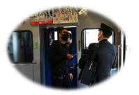 鉄道事業者と連携した鉄道訓練の写真です。