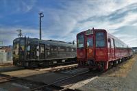 ことこと列車と並んだ黒銀501号