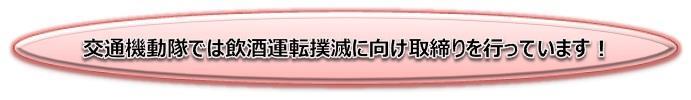 交通機動隊では飲酒運転撲滅に向け取締りを行っています！